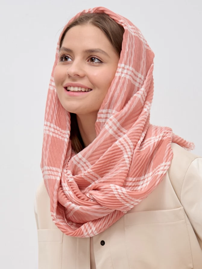 Палантин жатый в клетку