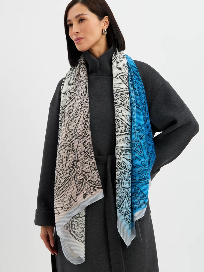 Палантин женский градиентный с орнаментом SPR-115-1