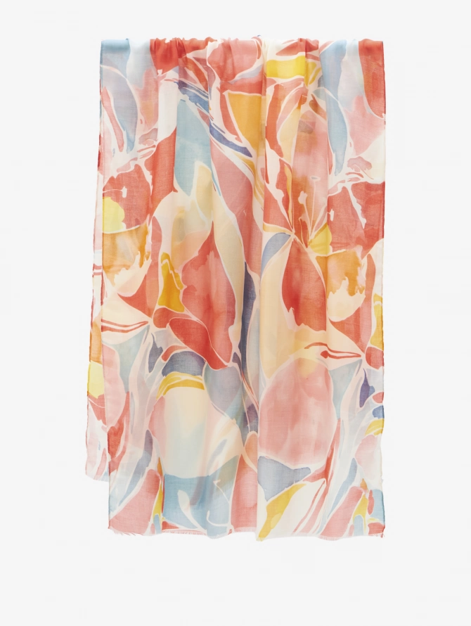 Палантин женский двусторонний с принтом арт-деко