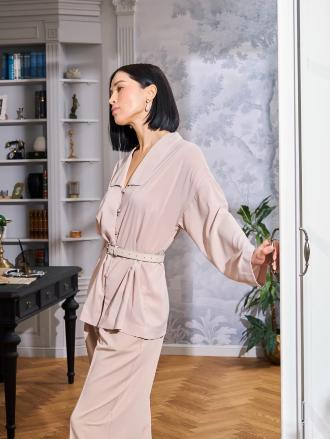 Блузка из шифона OD-809-2 капучино