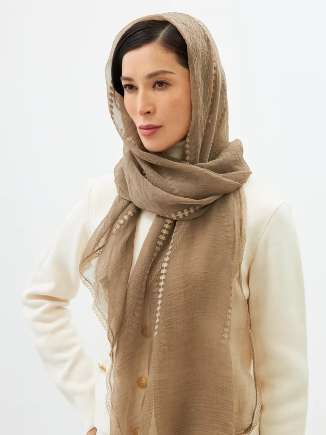 Палантин женский с вышивкой арт-деко BB-135-83