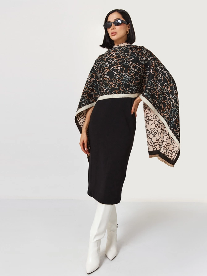 Палантин женский двусторонний с абстрактным принтом