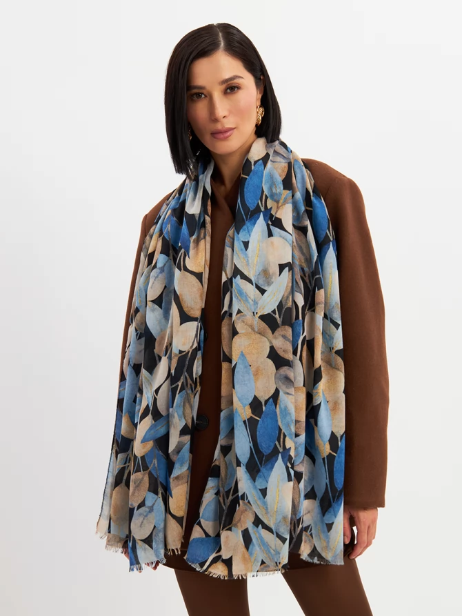 Палантин с принтом "Листья"