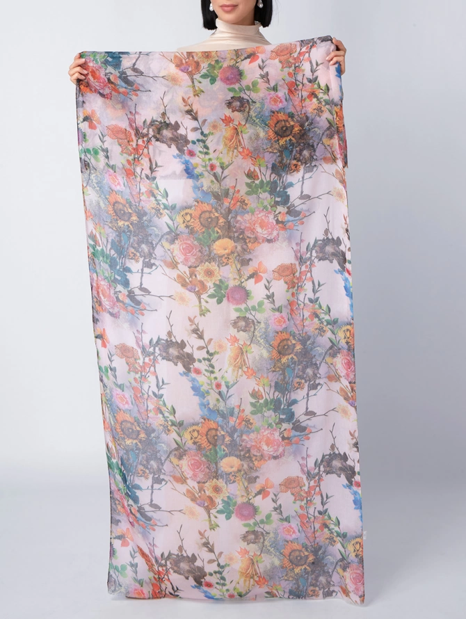 Палантин женский с цветочным принтом