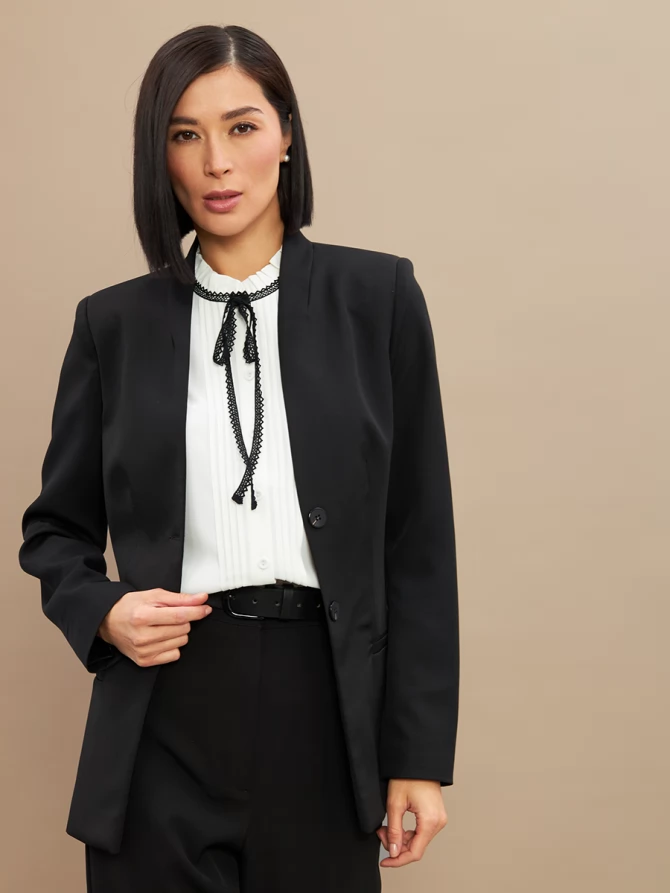 Жакет без воротника OD-876-1 черный