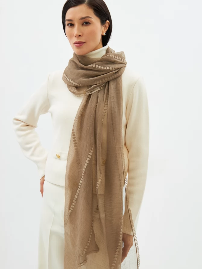 Палантин женский с вышивкой арт-деко BB-135-83