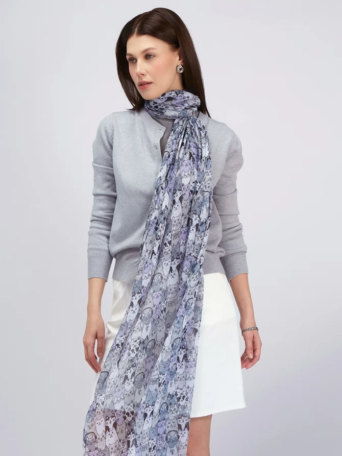 Палантин с принтом «Котики»