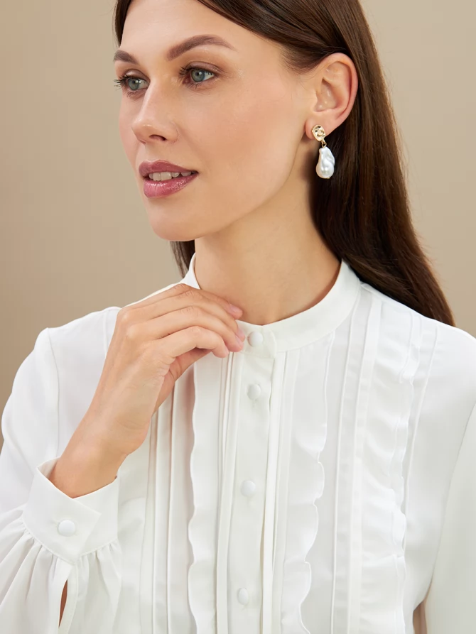 Блузка с рюшами OD-976-1 белая