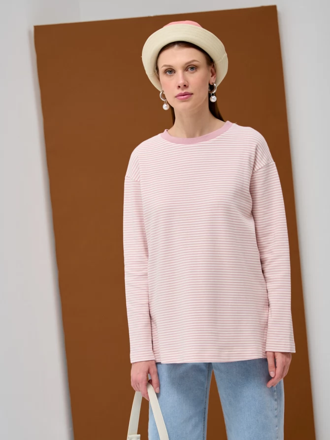 Лонгслив с принтом полоска