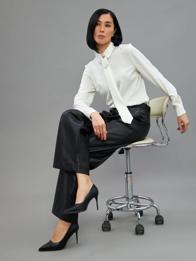 Блузка с галстуком  OD-881-4 белый