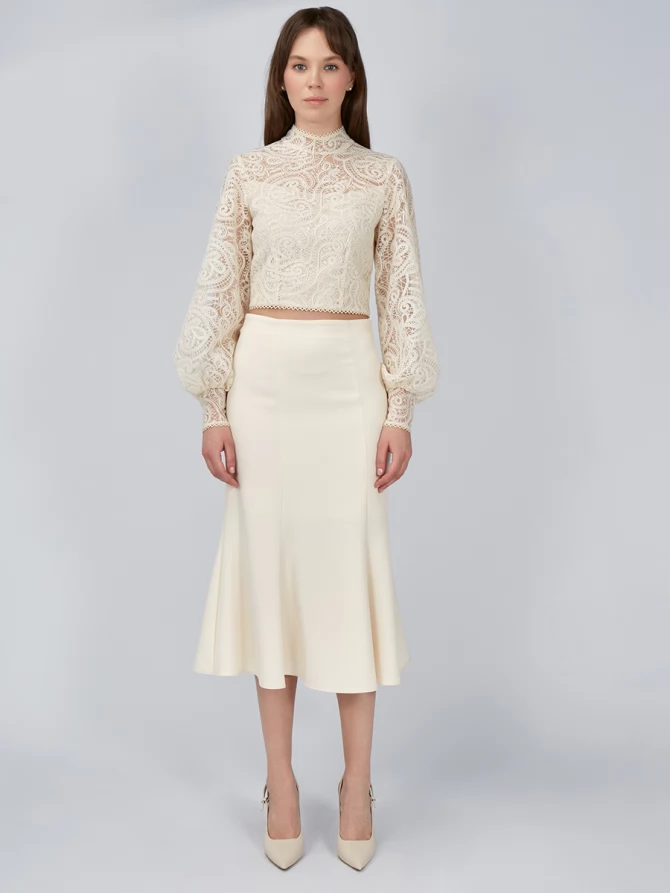 Юбка-годе костюмка OD-824-1 бежевый