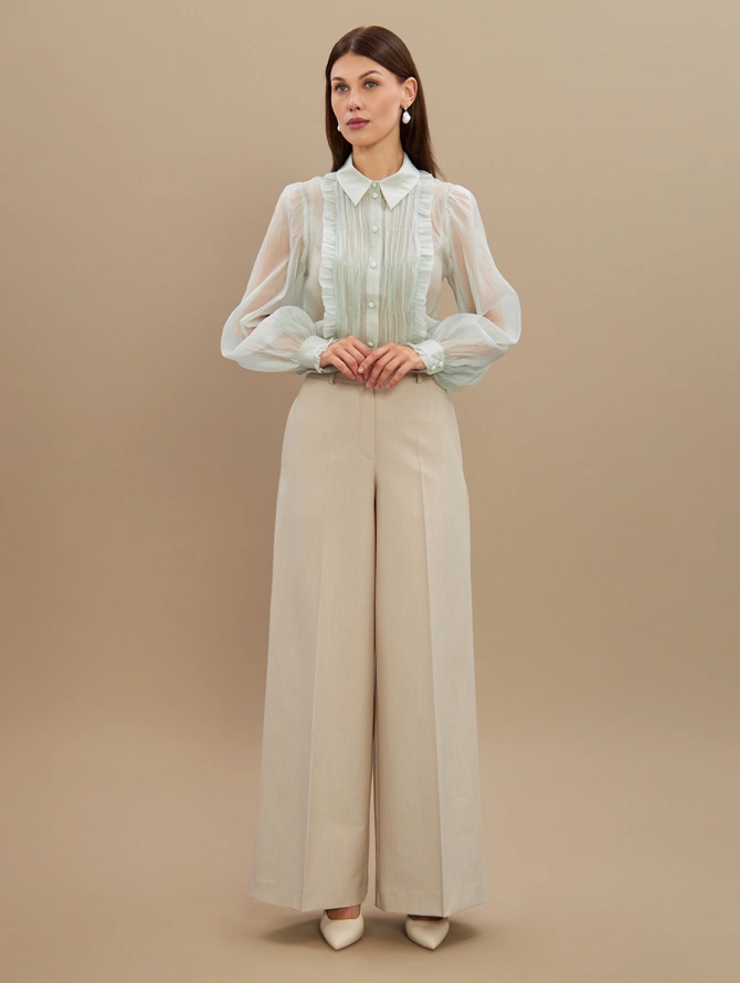 Брюки из костюмной ткани OD-922-3 бежевый