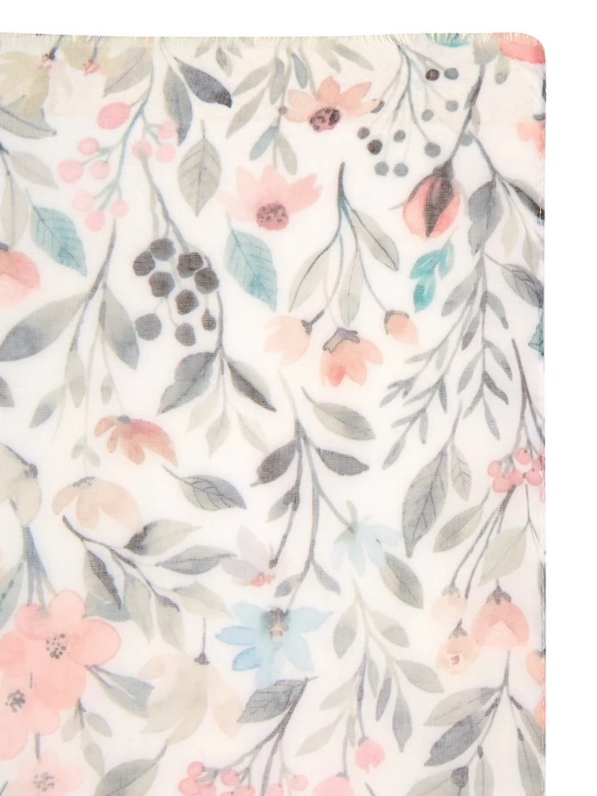 Палантин женский с воздушным цветочным принтом