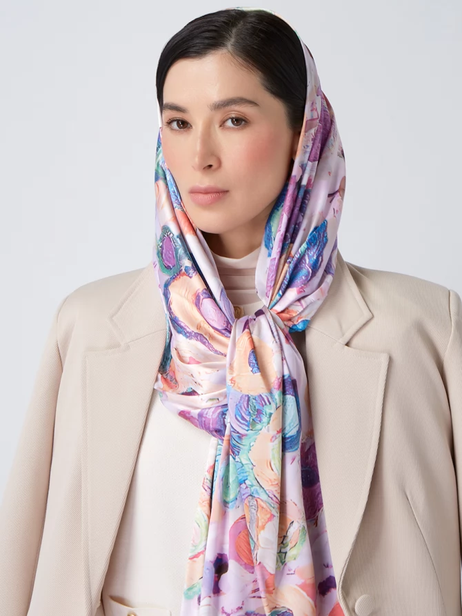 Палантин женский с авторским принтом KSH16-14510-1