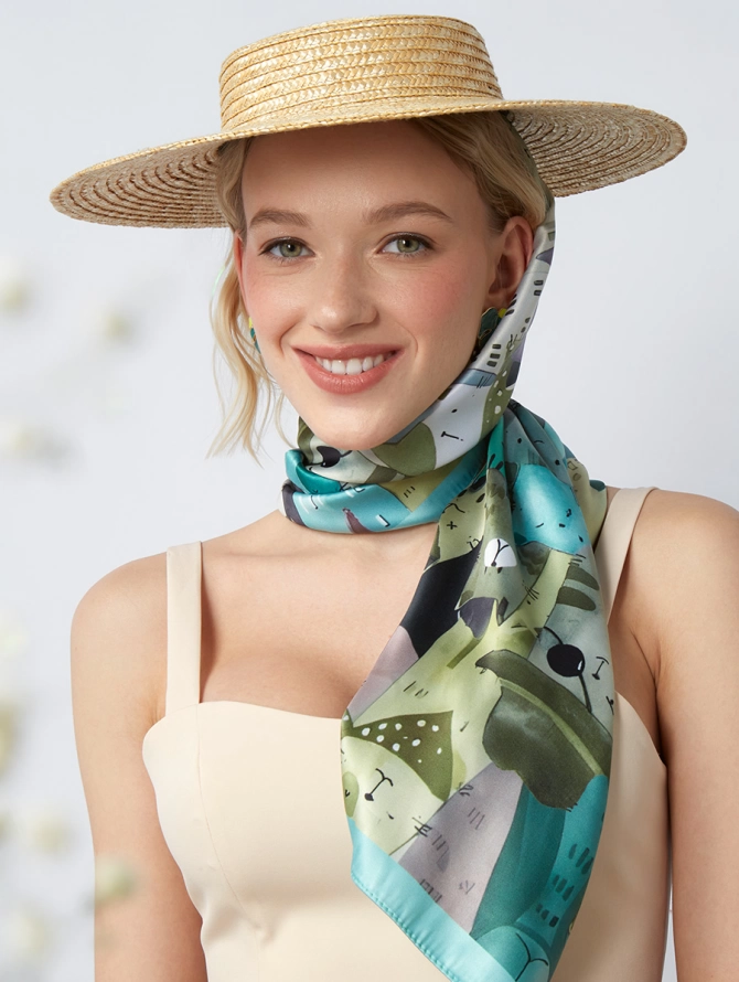 Платок женский с авторским принтом KSH16-67-3