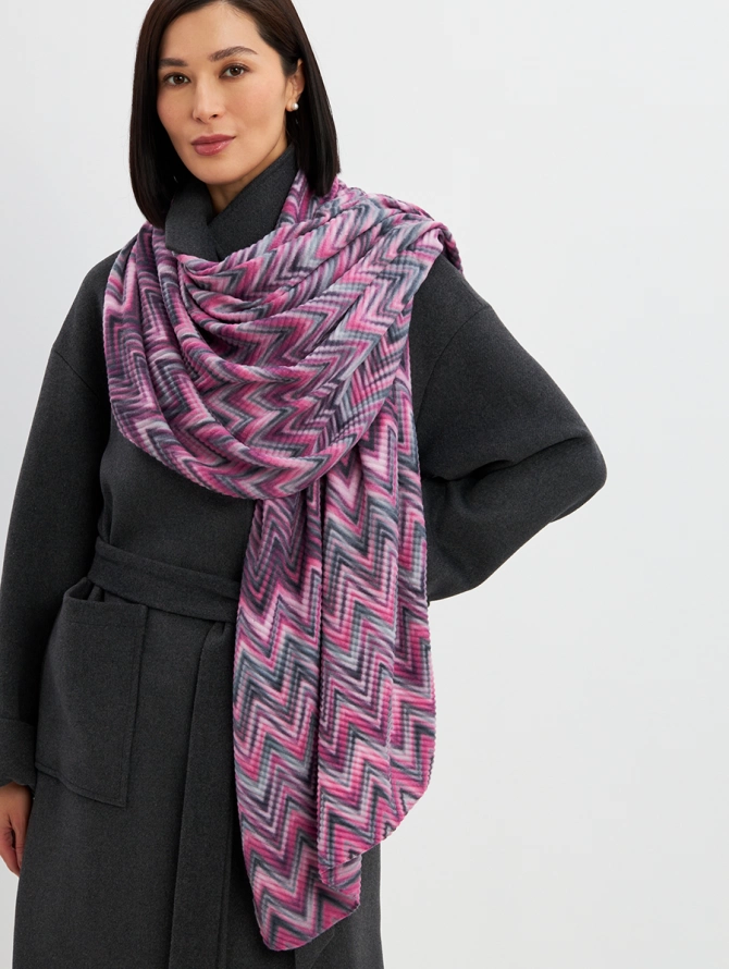 Палантин женский двусторонний с зигзагом