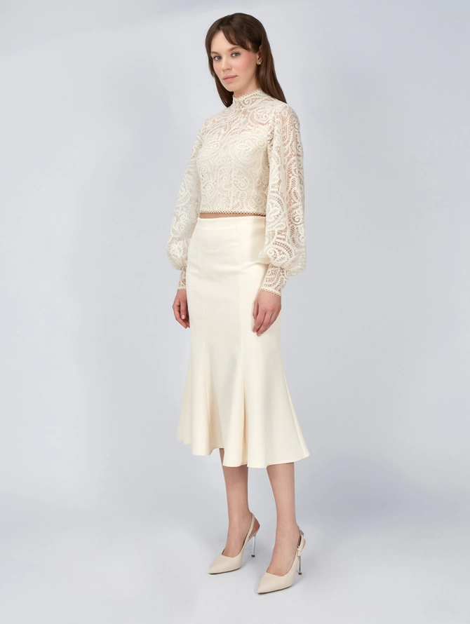 Юбка-годе костюмка OD-824-1 бежевый