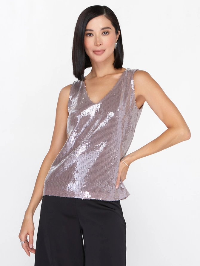 Топ из пайеток OD-901-1 розовый