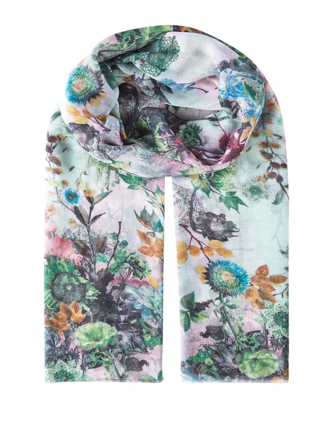 Палантин женский с цветочным принтом