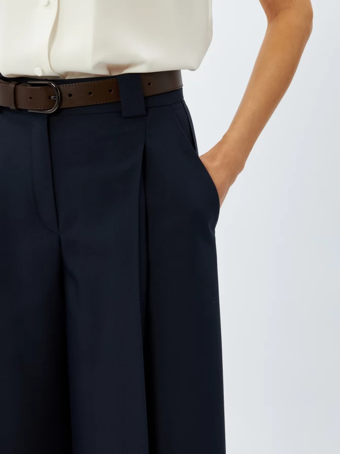 Брюки со складкой  OD-940-2 темно-синий