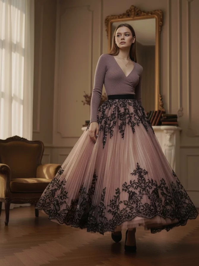 Боди в рубчик с длинным рукавом и V-образным вырезом