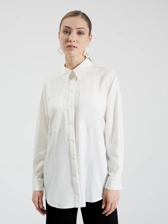 Рубашка с прострочкой спереди