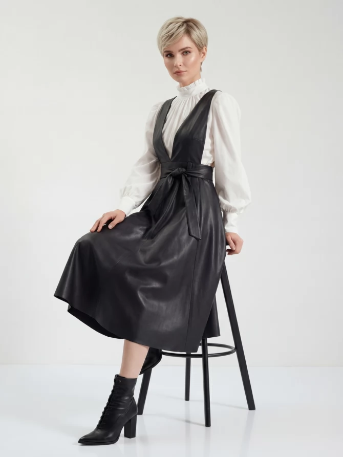 Сарафан из эко-кожи