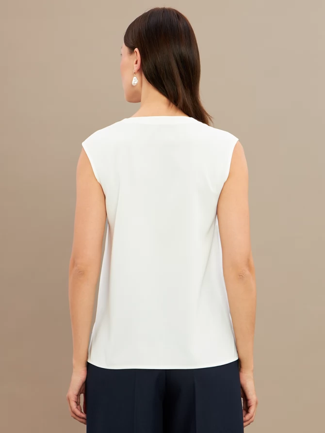 Топ со вставкой из органзы OD-975-1 белый
