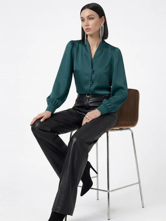 Блузка OD-735-18 бутылочный