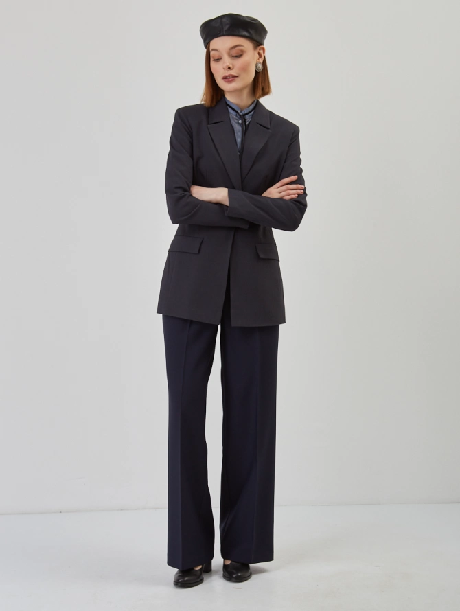 Жакет приталенный костюмка OD-821-1 серый