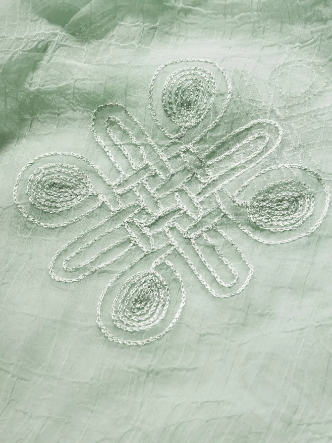 Палантин женский двусторонний с вышивкой Арт-деко