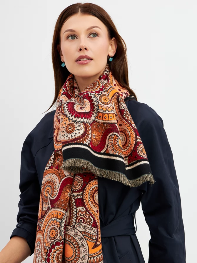 Палантин женский с авторским принтом пейсли