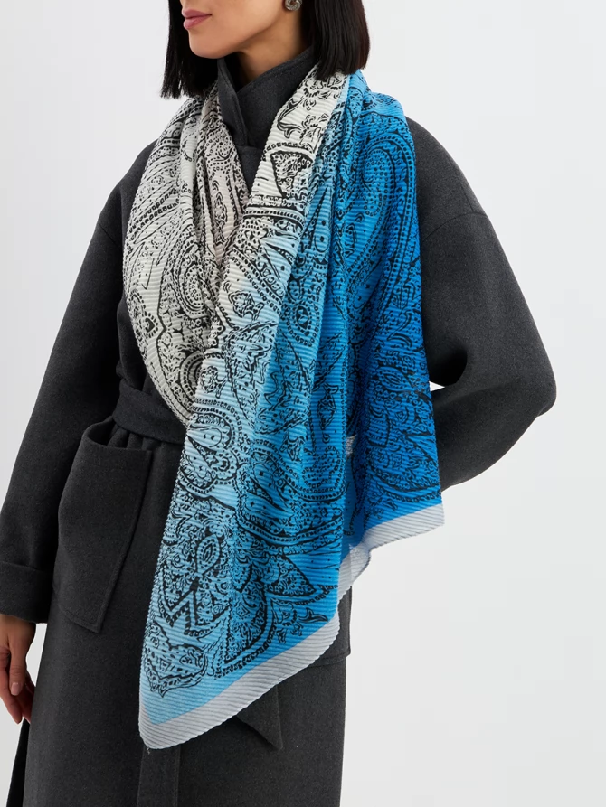 Палантин женский градиентный с орнаментом SPR-115-1