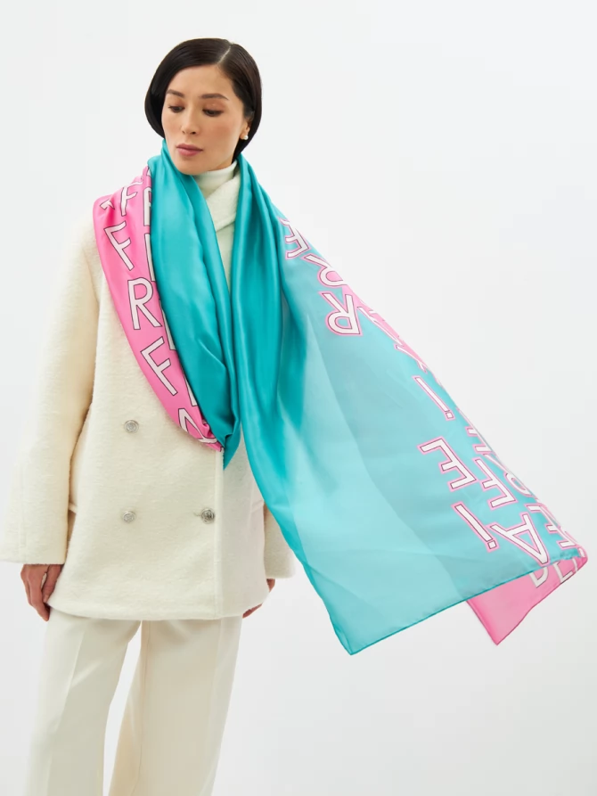 Палантин двусторонний Арт-Деко с графическим узором