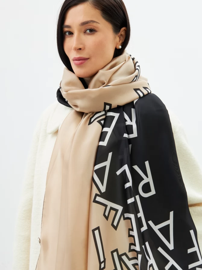 Палантин женский двусторонний с принтом арт-деко