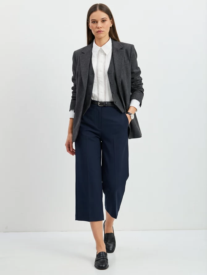 Блузка из хлопка со складками и кружевом OD-972-1 белый