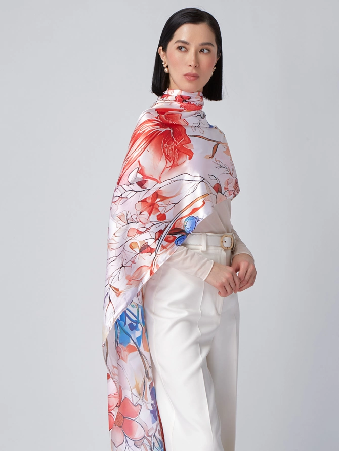 Палантин женский с авторским принтом