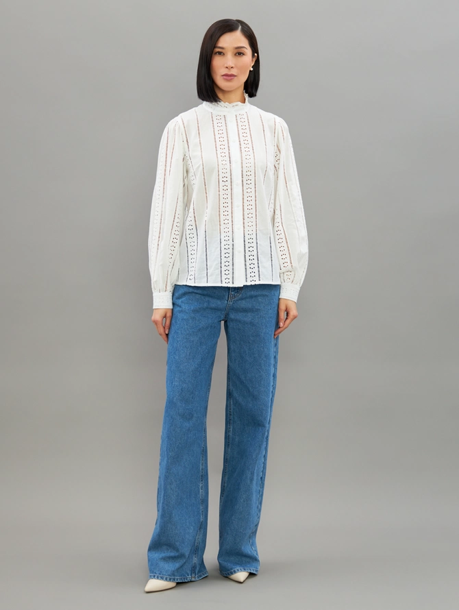 Блузка из шитья OD-919-1 белый