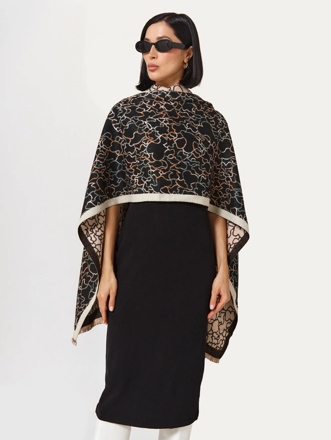 Палантин женский двусторонний с абстрактным принтом