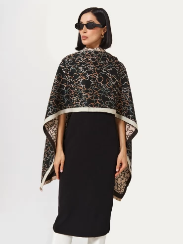 Палантин женский двусторонний с абстрактным принтом