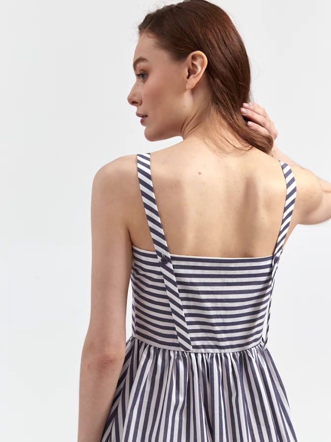 Платье-сарафан из хлопка в полоску