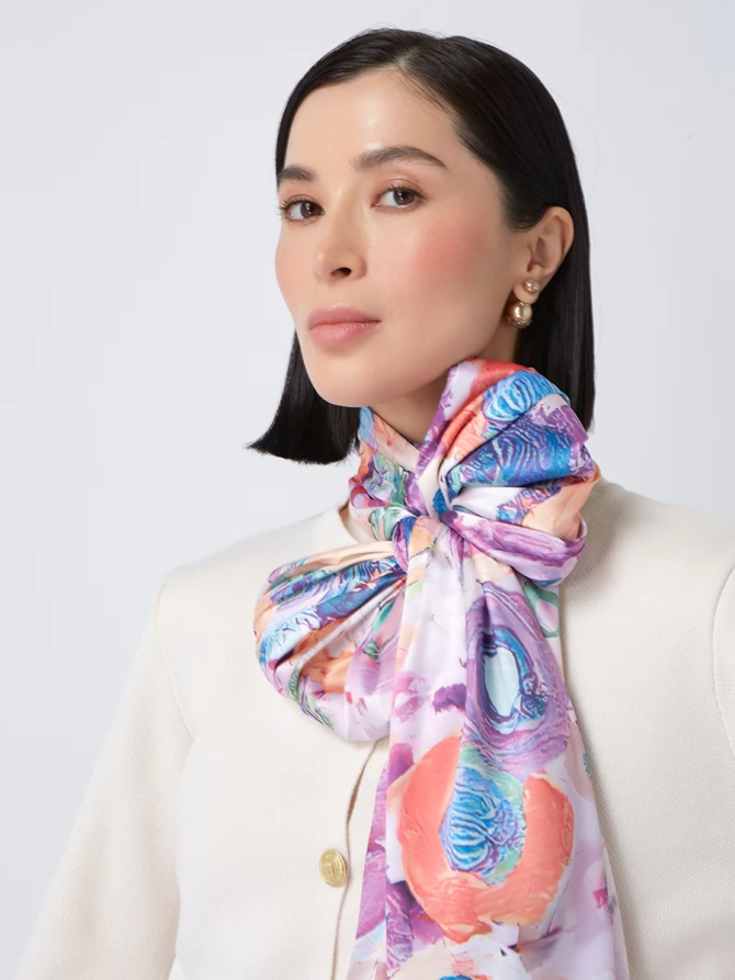 Палантин женский с авторским принтом KSH16-14510-1