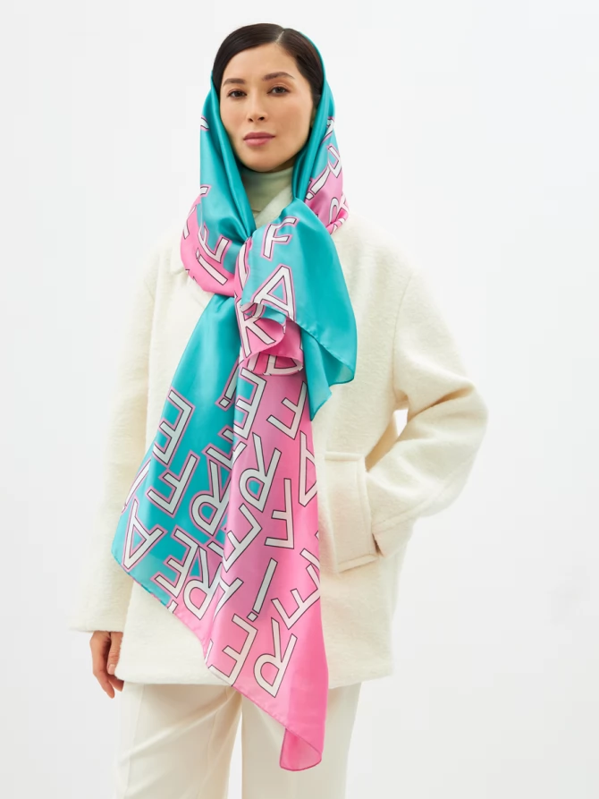 Палантин двусторонний Арт-Деко с графическим узором