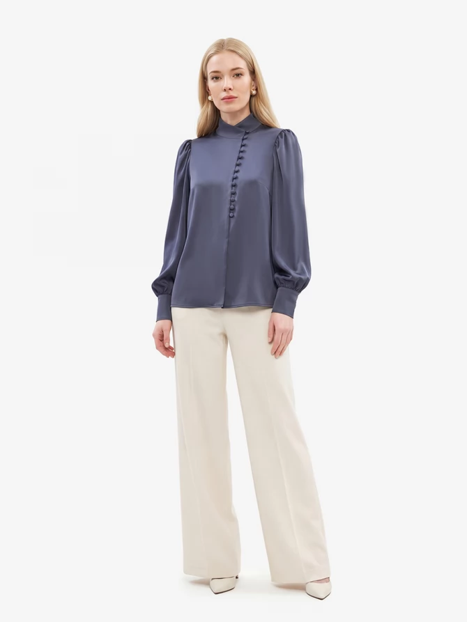 Блуза-косоворотка много пуговиц OD-550-19 графит