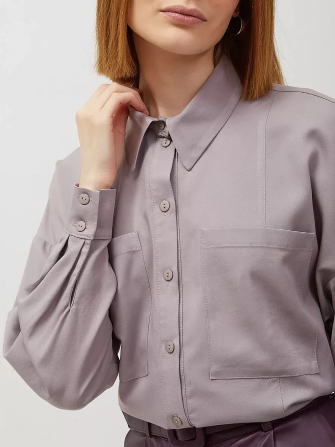 Рубашка с прострочкой спереди