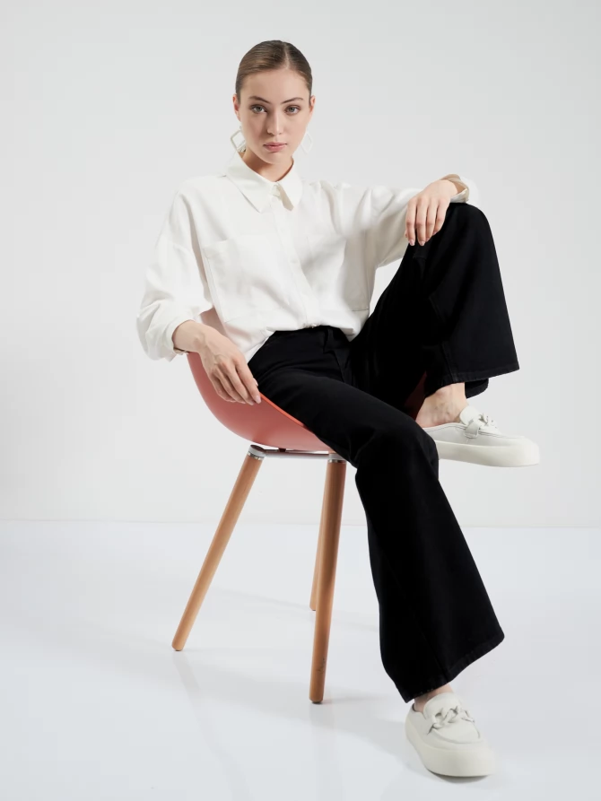 Рубашка с прострочкой спереди