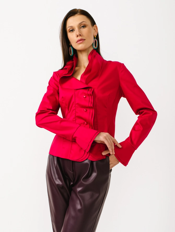 Блузка хлопок OD-739-4 бордо