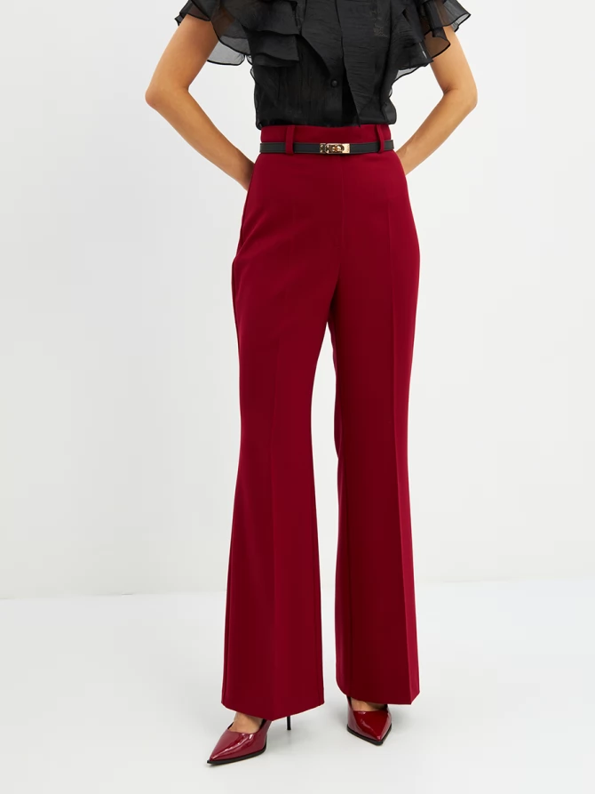 Брюки-клеш  OD-822-2 бордо