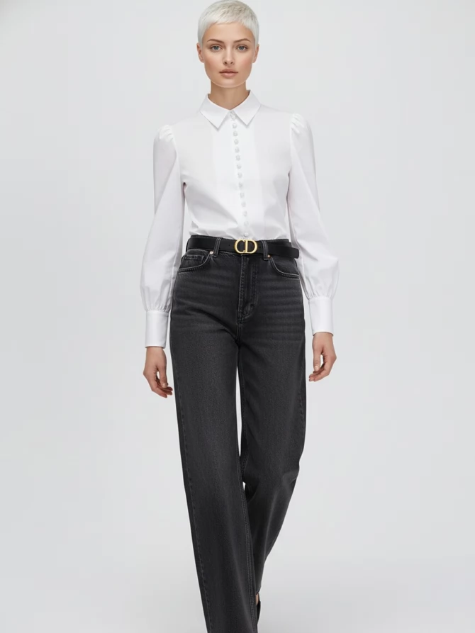 Блузка однотонная