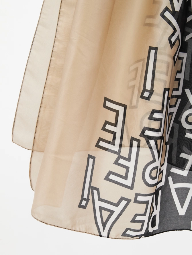 Палантин женский двусторонний с принтом арт-деко